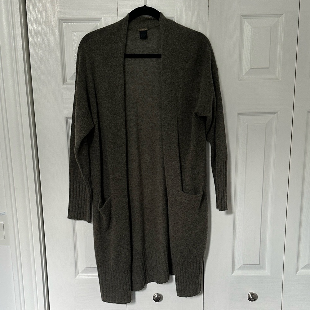 Magaschoni Olive Green 100% Cashmere Cardigan - Size M